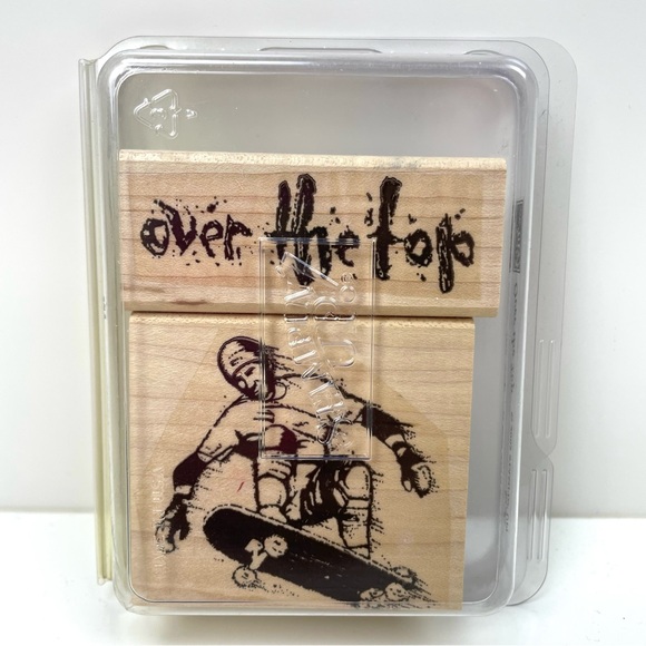Stampin’ Up Over the Top Skateboarding Wood Stamp Set - Picture 1 of 4